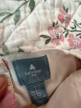 GAP BabyGap Floral Pink and Green Quilted Dress